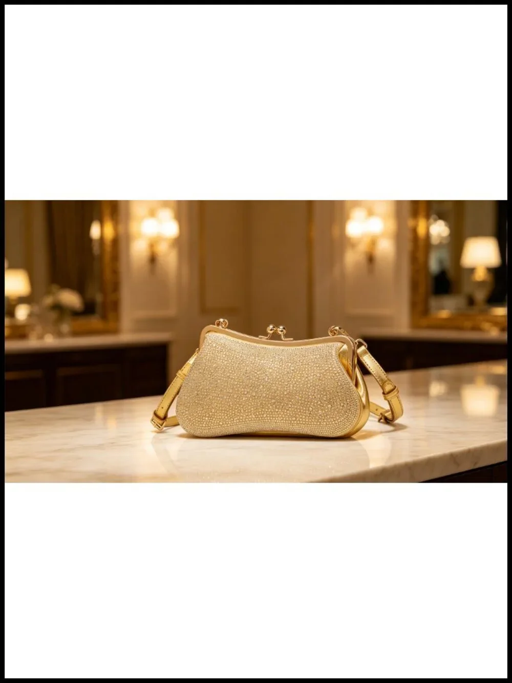 Rhinestone Clutch Purse Evening Crossbody Bag for Women